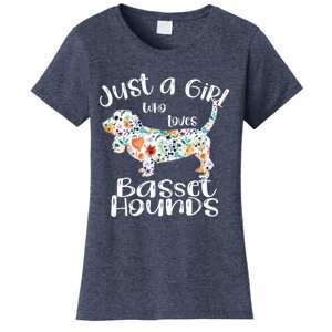 Cute Just A Girl Who Loves Basset Hounds Gift Women's T-Shirt