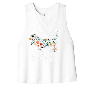 Cute Just A Girl Who Loves Basset Hounds Gift Women's Racerback Cropped Tank