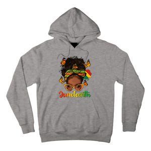 Celebrate Juneteenth Afro Messy Bun Black Women Melanin Tall Hoodie