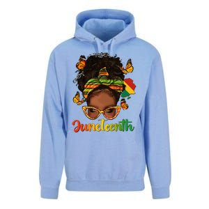 Celebrate Juneteenth Afro Messy Bun Black Women Melanin Unisex Surf Hoodie