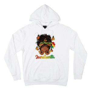 Celebrate Juneteenth Afro Messy Bun Black Women Melanin Hoodie