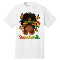 Celebrate Juneteenth Afro Messy Bun Black Women Melanin Tall T-Shirt