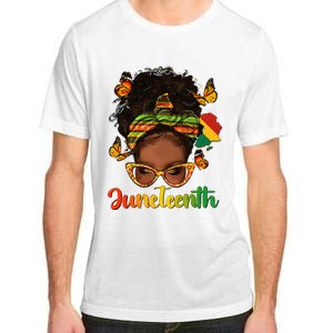 Celebrate Juneteenth Afro Messy Bun Black Women Melanin Adult ChromaSoft Performance T-Shirt