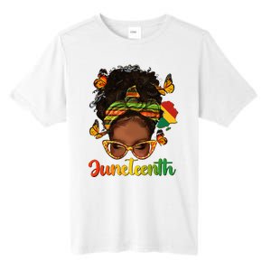 Celebrate Juneteenth Afro Messy Bun Black Women Melanin Tall Fusion ChromaSoft Performance T-Shirt