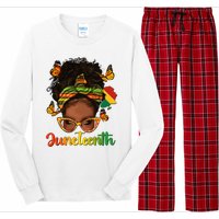 Celebrate Juneteenth Afro Messy Bun Black Women Melanin Long Sleeve Pajama Set