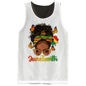 Celebrate Juneteenth Afro Messy Bun Black Women Melanin Mesh Reversible Basketball Jersey Tank