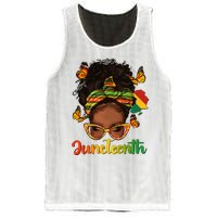 Celebrate Juneteenth Afro Messy Bun Black Women Melanin Mesh Reversible Basketball Jersey Tank