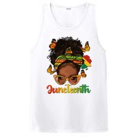 Celebrate Juneteenth Afro Messy Bun Black Women Melanin PosiCharge Competitor Tank