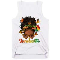 Celebrate Juneteenth Afro Messy Bun Black Women Melanin Tank Top