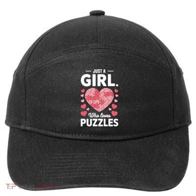 Cute Just A Who Loves Puzzles Design Gift 7-Panel Snapback Hat