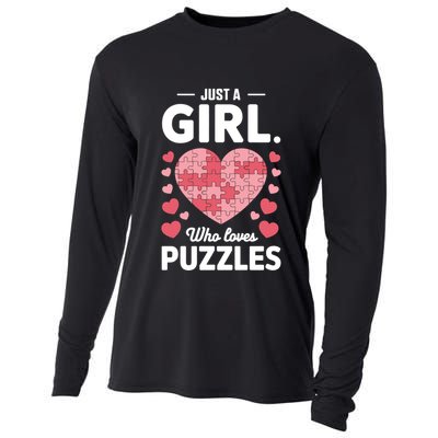 Cute Just A Who Loves Puzzles Design Gift Cooling Performance Long Sleeve Crew