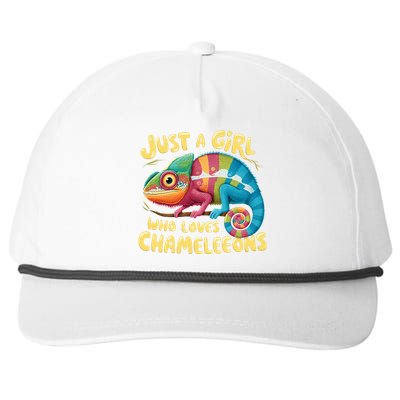 Chameleon Just A Girl Who Loves Chameleons Snapback Five-Panel Rope Hat