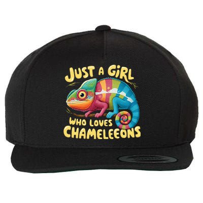 Chameleon Just A Girl Who Loves Chameleons Wool Snapback Cap