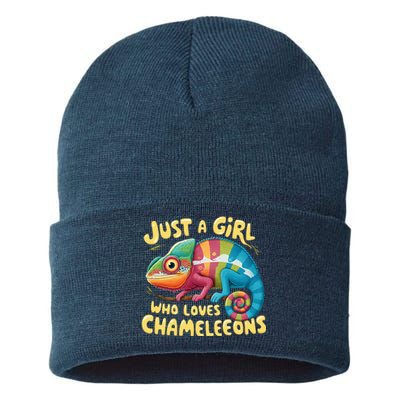 Chameleon Just A Girl Who Loves Chameleons Sustainable Knit Beanie