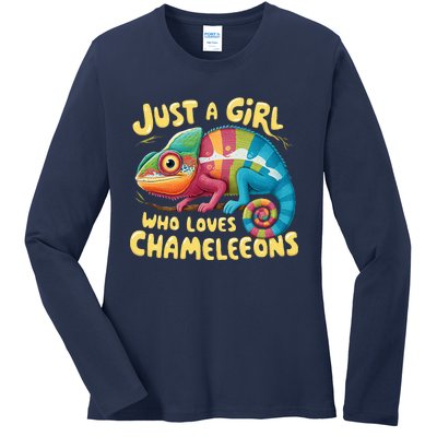 Chameleon Just A Girl Who Loves Chameleons Ladies Long Sleeve Shirt