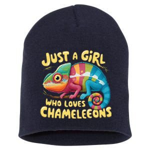 Chameleon Just A Girl Who Loves Chameleons Short Acrylic Beanie