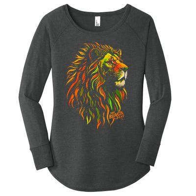 Celebrate Juneteenth African Lion Face Freedom Day 1865 Women's Perfect Tri Tunic Long Sleeve Shirt