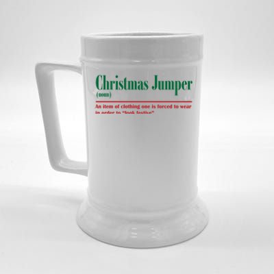 Christmas Jumper An Item Of Clothing One Is Forced To Wear Funny Beer Stein