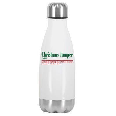 Christmas Jumper An Item Of Clothing One Is Forced To Wear Funny Stainless Steel Insulated Water Bottle