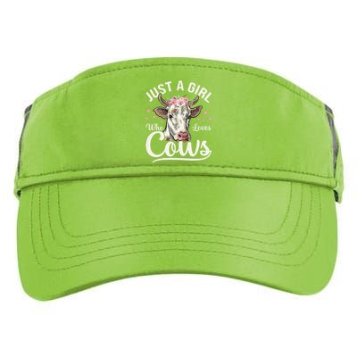 Cow Just A Girl Who Loves Cows Farmer Butcher Milk Adult Drive Performance Visor