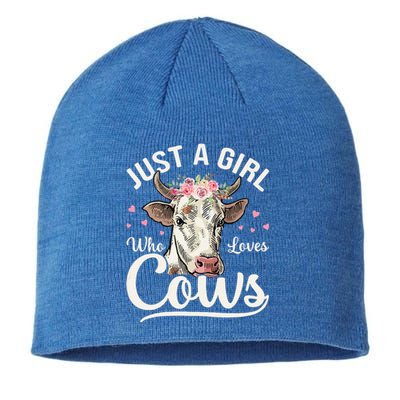 Cow Just A Girl Who Loves Cows Farmer Butcher Milk Sustainable Beanie