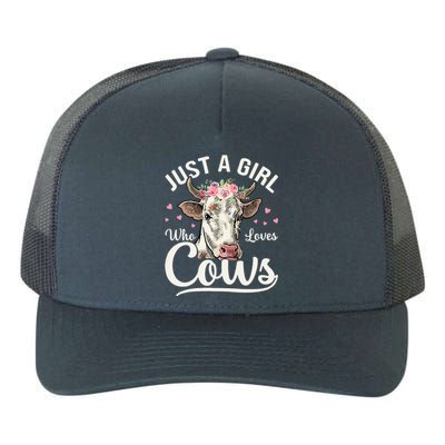 Cow Just A Girl Who Loves Cows Farmer Butcher Milk Yupoong Adult 5-Panel Trucker Hat