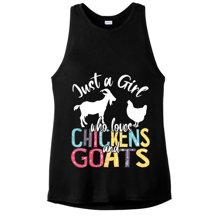 Cute Just A Girl Who Loves Chickens Goats Farmer Girl Ladies PosiCharge Tri-Blend Wicking Tank
