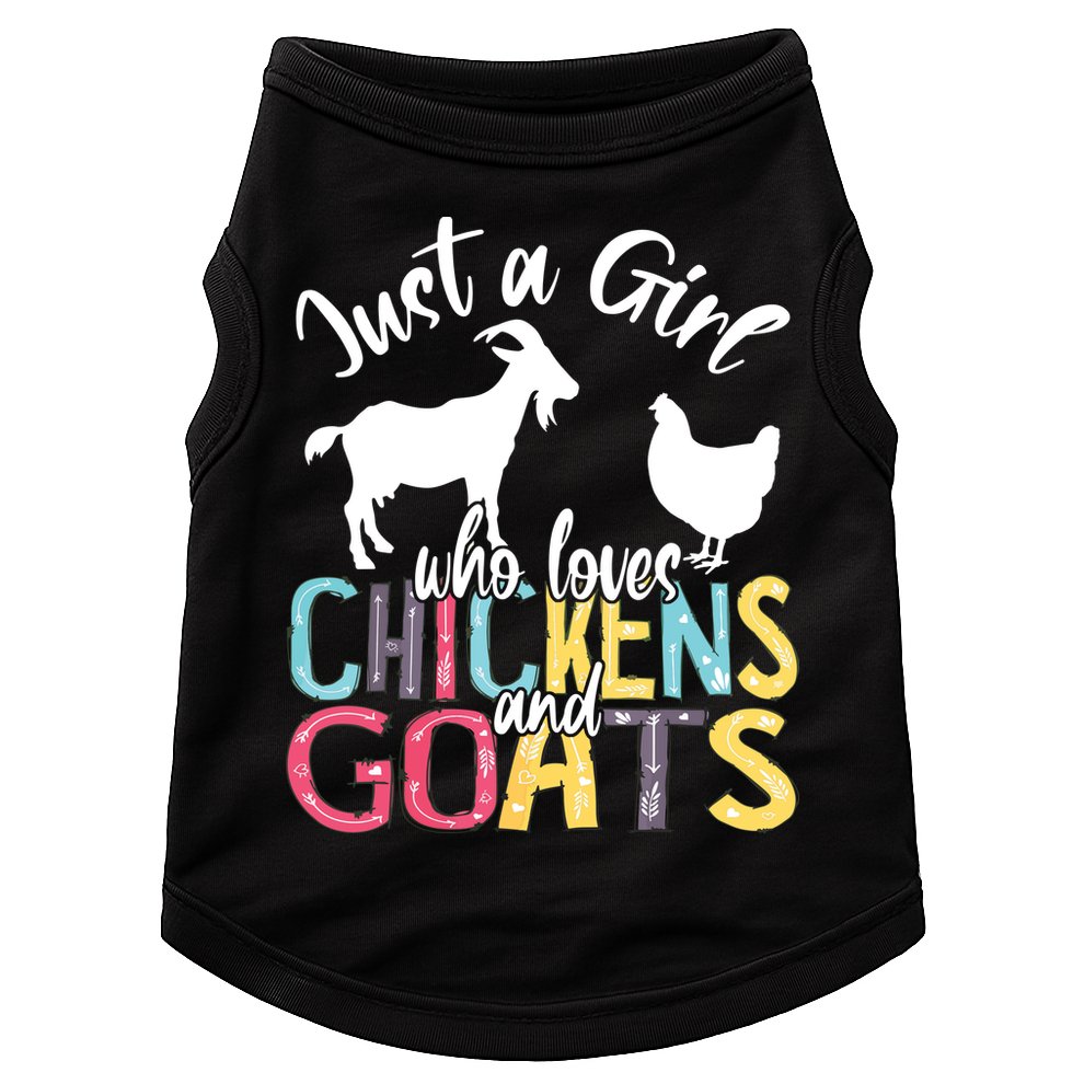 Cute Just A Girl Who Loves Chickens Goats Farmer Girl Doggie Tank