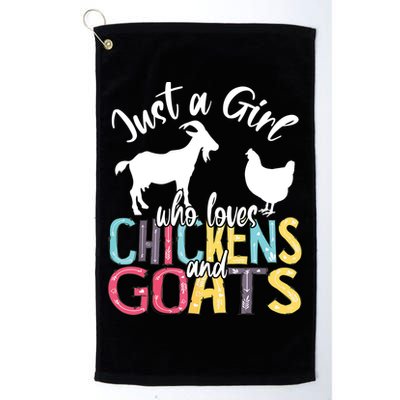 Cute Just A Girl Who Loves Chickens Goats Farmer Girl Golf Towel