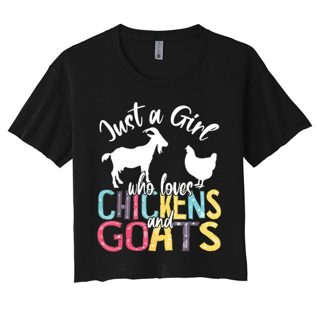 Cute Just A Girl Who Loves Chickens Goats Farmer Girl Crop Top