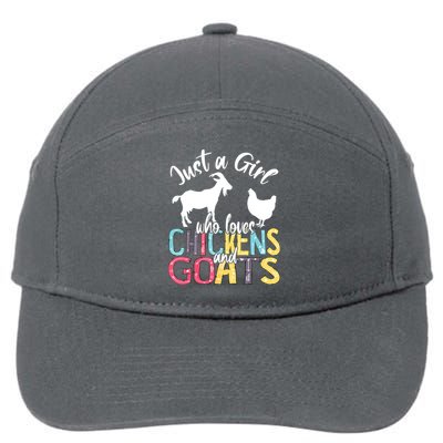 Cute Just A Girl Who Loves Chickens Goats Farmer Girl 7-Panel Snapback Hat