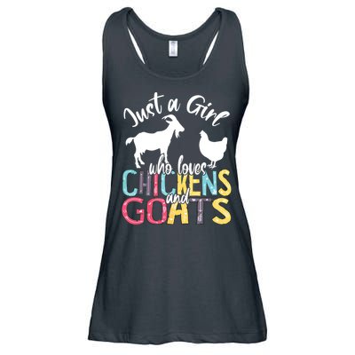 Cute Just A Girl Who Loves Chickens Goats Farmer Girl Ladies Essential Flowy Tank