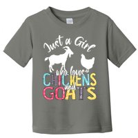 Cute Just A Girl Who Loves Chickens Goats Farmer Girl Toddler T-Shirt