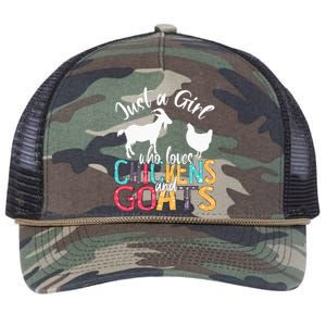 Cute Just A Girl Who Loves Chickens Goats Farmer Retro Rope Trucker Hat Cap