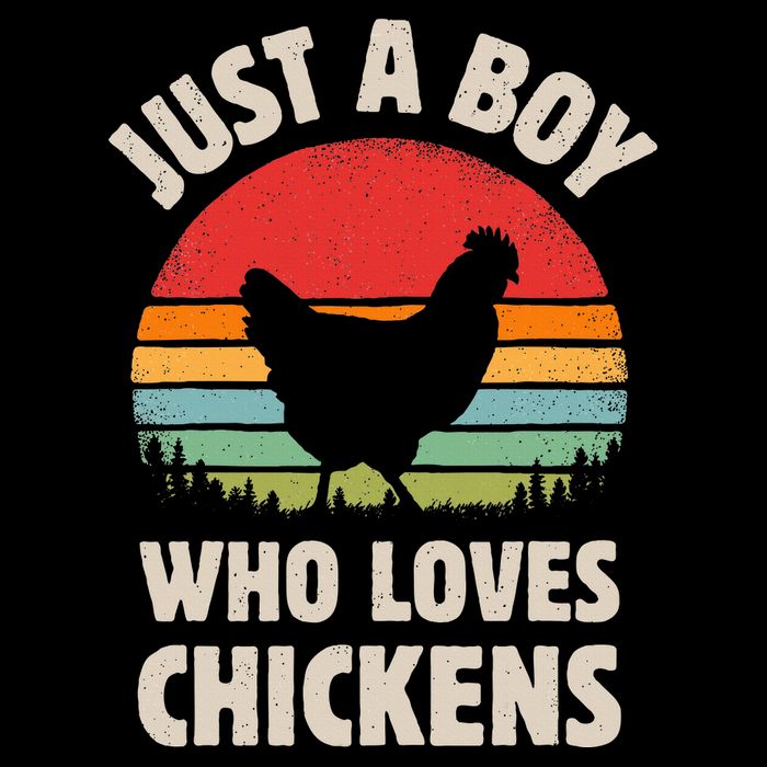 Chicken Just A Boy Who Loves Retro Farm Animal Farmer Sunset 16 in Basic Backpack