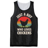 Chicken Just A Boy Who Loves Retro Farm Animal Farmer Sunset Mesh Reversible Basketball Jersey Tank