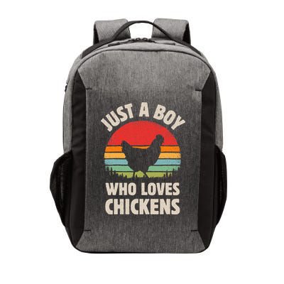 Chicken Just A Boy Who Loves Retro Farm Animal Farmer Sunset Vector Backpack