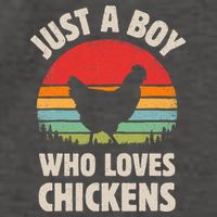 Chicken Just A Boy Who Loves Retro Farm Animal Farmer Sunset Vector Backpack