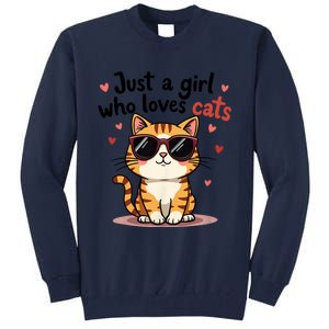 Cats Just A Girl Who Loves Cats Tall Sweatshirt