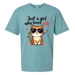 Cats Just A Girl Who Loves Cats Sueded Cloud Jersey T-Shirt