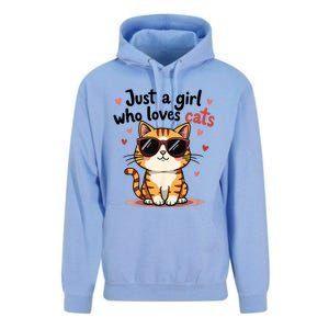 Cats Just A Girl Who Loves Cats Unisex Surf Hoodie