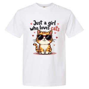 Cats Just A Girl Who Loves Cats Garment-Dyed Heavyweight T-Shirt