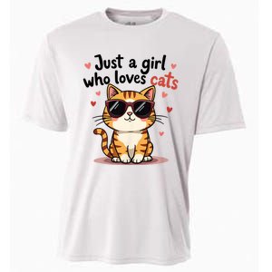 Cats Just A Girl Who Loves Cats Cooling Performance Crew T-Shirt