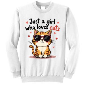 Cats Just A Girl Who Loves Cats Sweatshirt