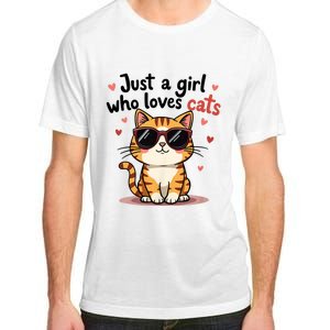 Cats Just A Girl Who Loves Cats Adult ChromaSoft Performance T-Shirt