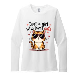 Cats Just A Girl Who Loves Cats Womens CVC Long Sleeve Shirt