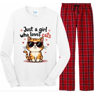 Cats Just A Girl Who Loves Cats Long Sleeve Pajama Set