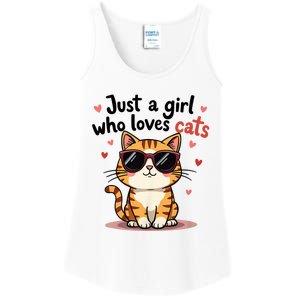 Cats Just A Girl Who Loves Cats Ladies Essential Tank