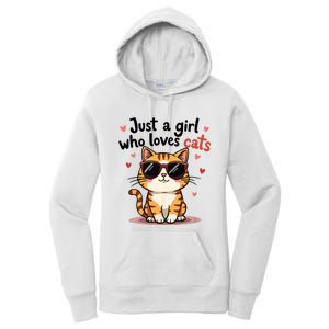 Cats Just A Girl Who Loves Cats Women's Pullover Hoodie