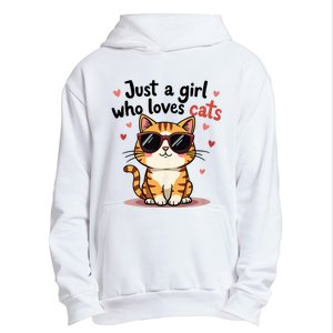 Cats Just A Girl Who Loves Cats Urban Pullover Hoodie